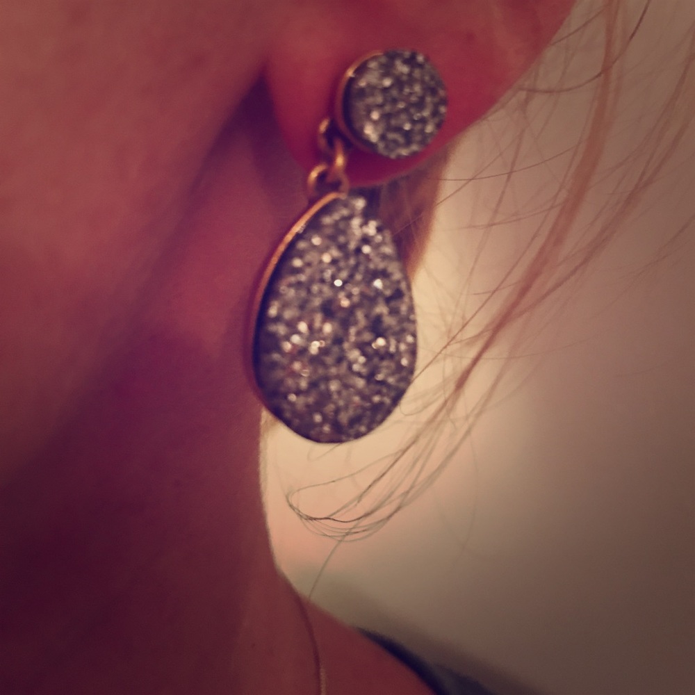 Glittery drop earrings from J.Crew