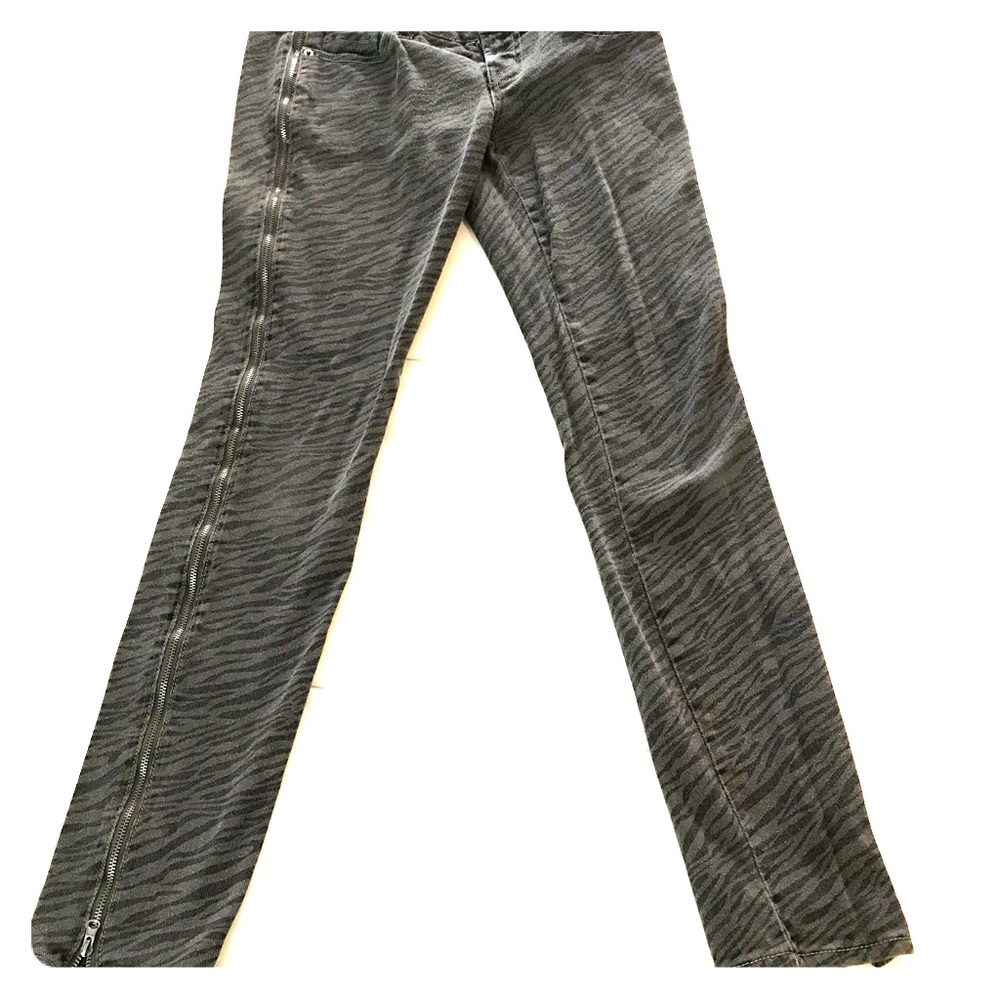 Zebra print black and grey jeans