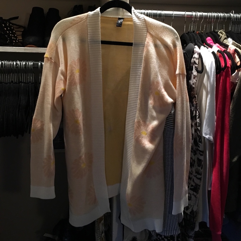 Peach daisy cardigan