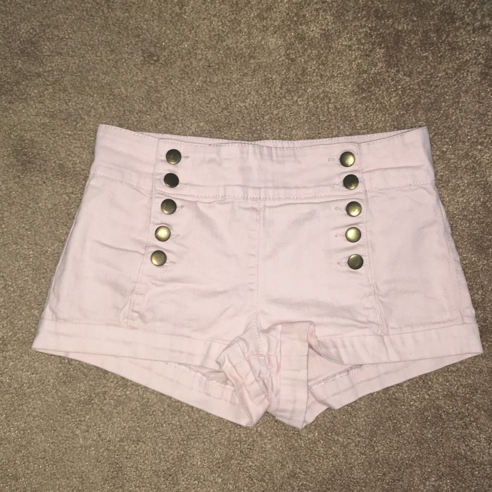 High Waisted Button Shorts