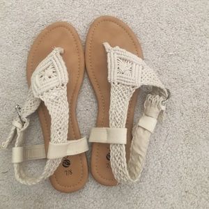 Cream Sandals