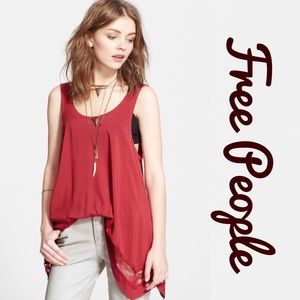 Intimately Free People Lace Trim Handkerchief Hem