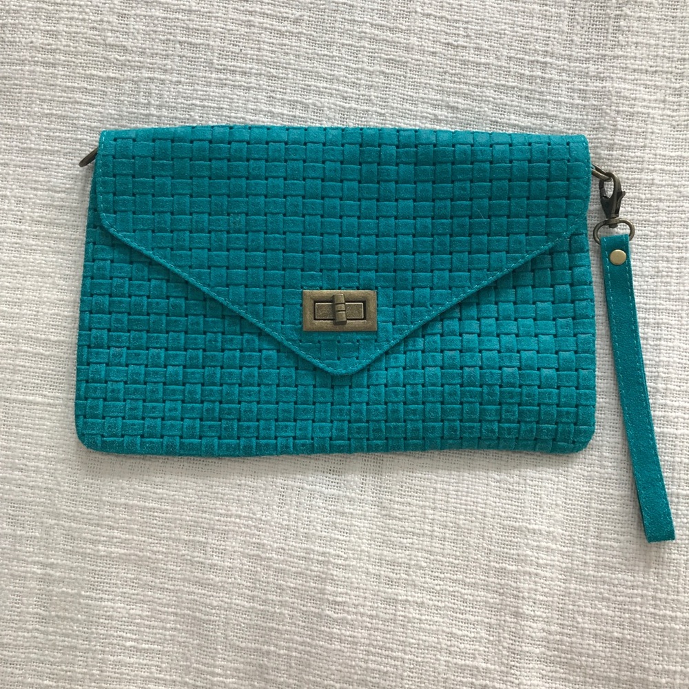 Woven leather purse from Italy