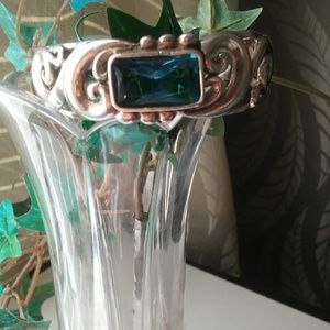 Silver (925) bracelet with aquamarine stone