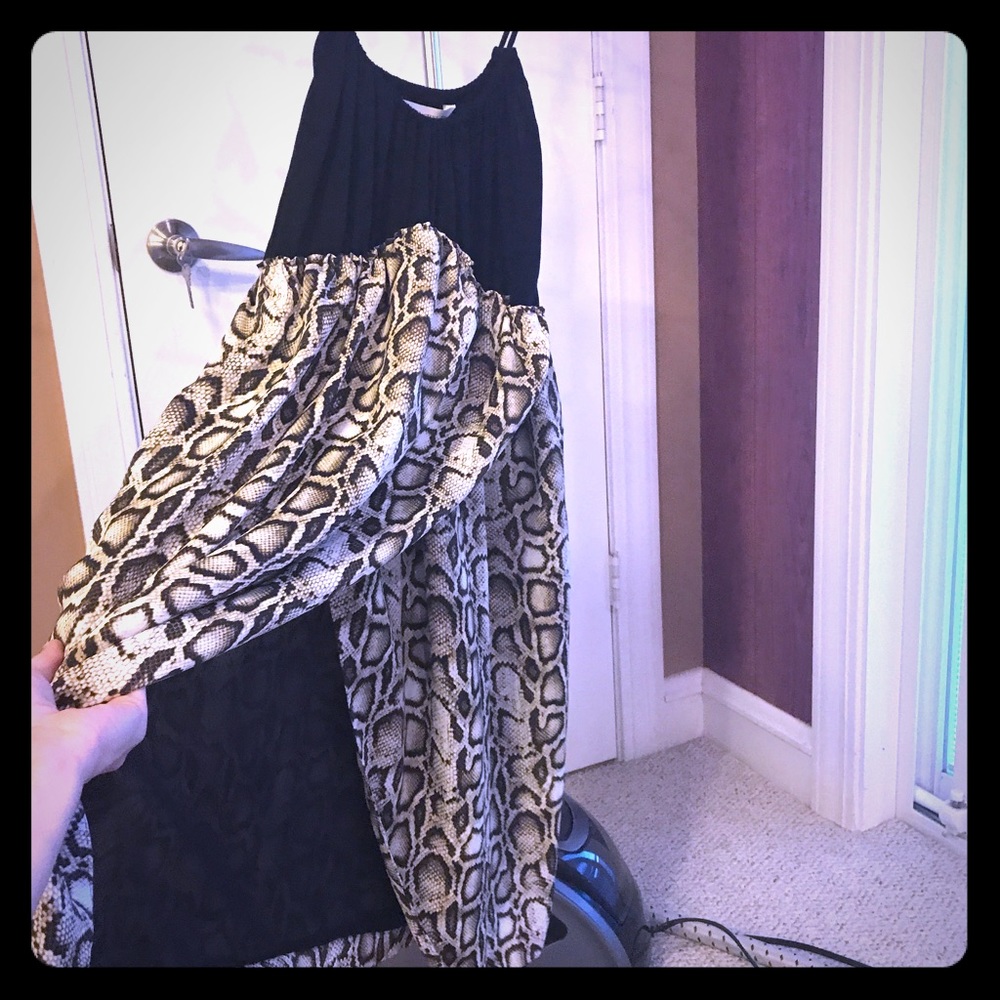 RACHEL Rachel Roy Snake Print Black Dress Size XXS