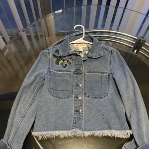 Flower jean jacket