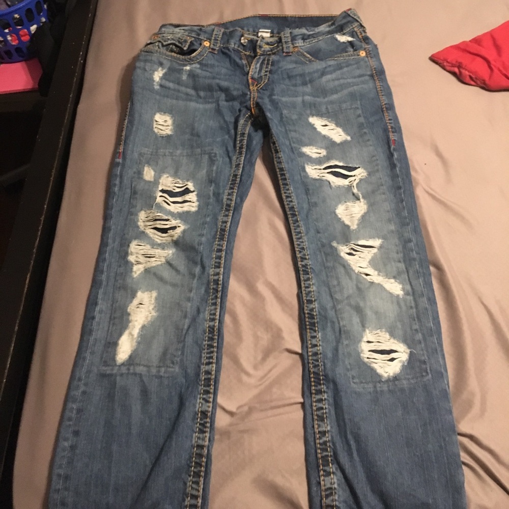 True religion ripped jeans