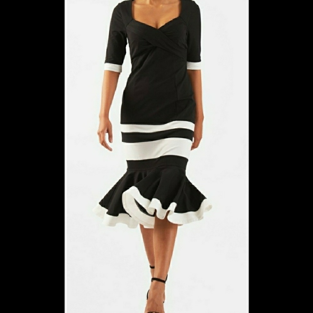 New Eshtaki pencil mermaid dress size L12