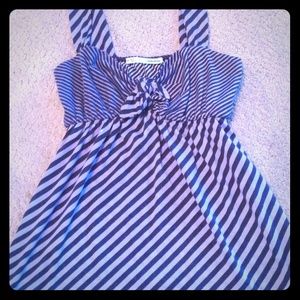 Blue Striped Flowing Tank Top