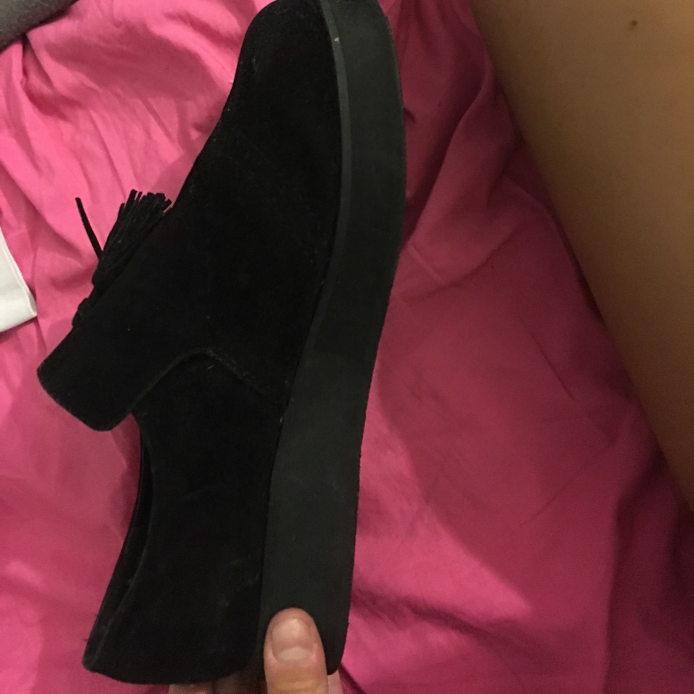Black tasseled, loafers