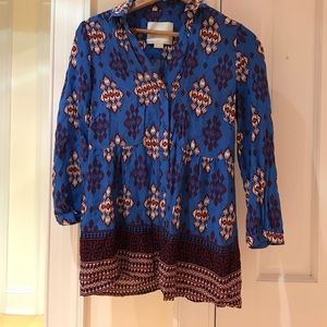Anthropologie Maeve Ikat print buttondown