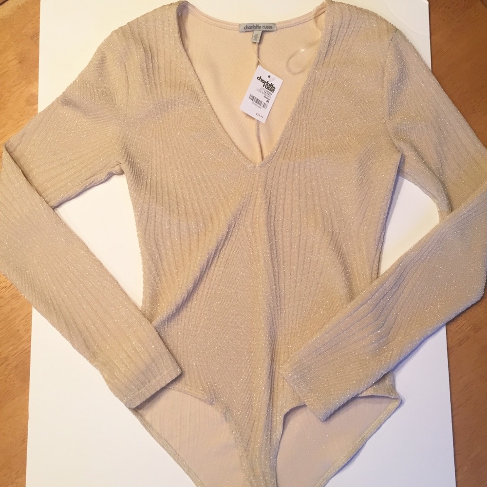 Brand New Nude Shimmer Body Suit