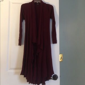 Long burgundy sweater
