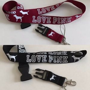 2x VS LOVE PINK Lanyards Maroon & Black