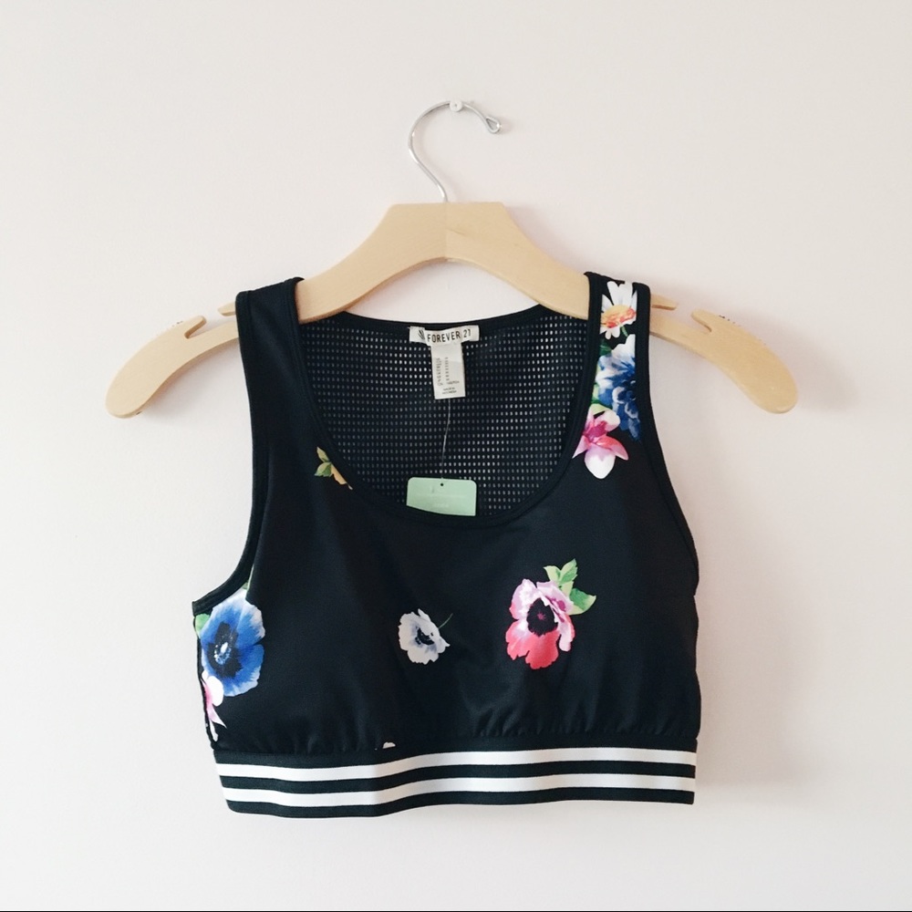 Forever 21 floral athletic top