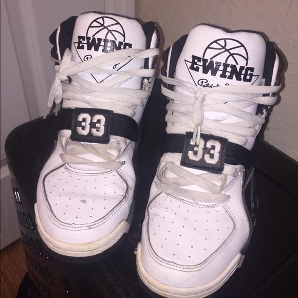 patrick ewing shoes black and white