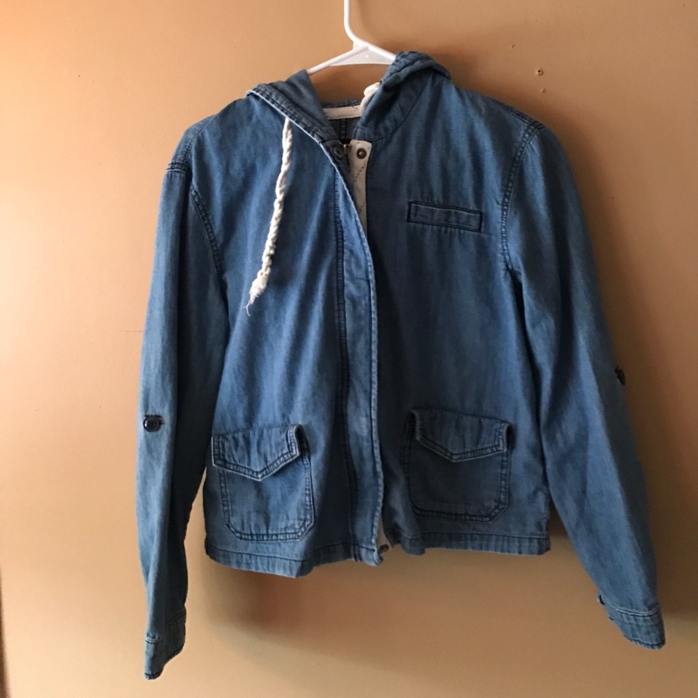 BDG zip up denim sweatshirt
