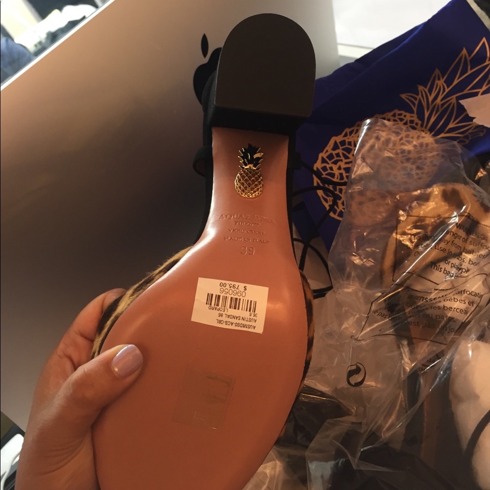 Sold out Aquazzura Calf Hair  Leopard Sandal - Picture 4 of 5