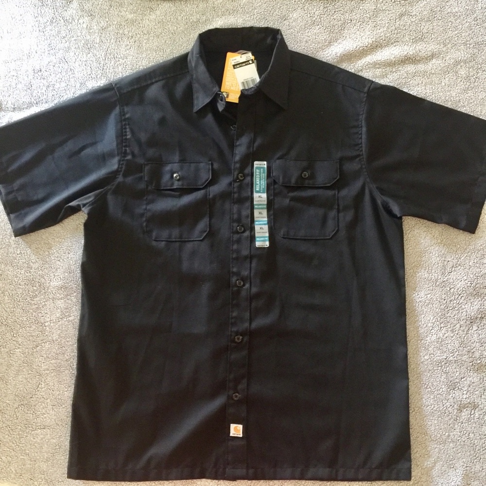 CARHARTT Twill Short Sleeve Work Shirt Relaxed Fit