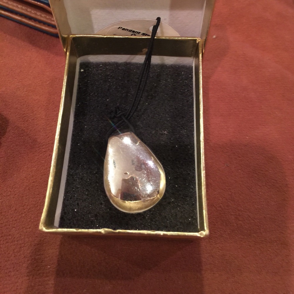 Sterling silver oval shape pendant