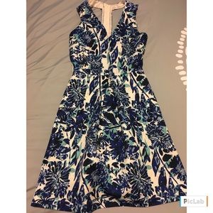 H&M Blue and white floral party dress, size 4, NWT