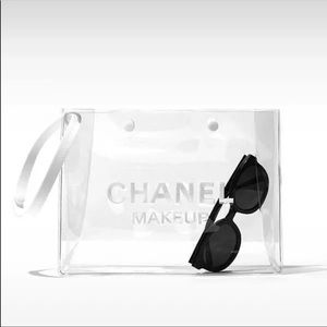 Crystal clear Chanel makeup 💄 pouch