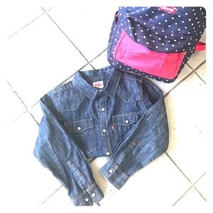 New Levi's boys denim cowboy style button shirt