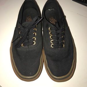 Black Vans with gum soles