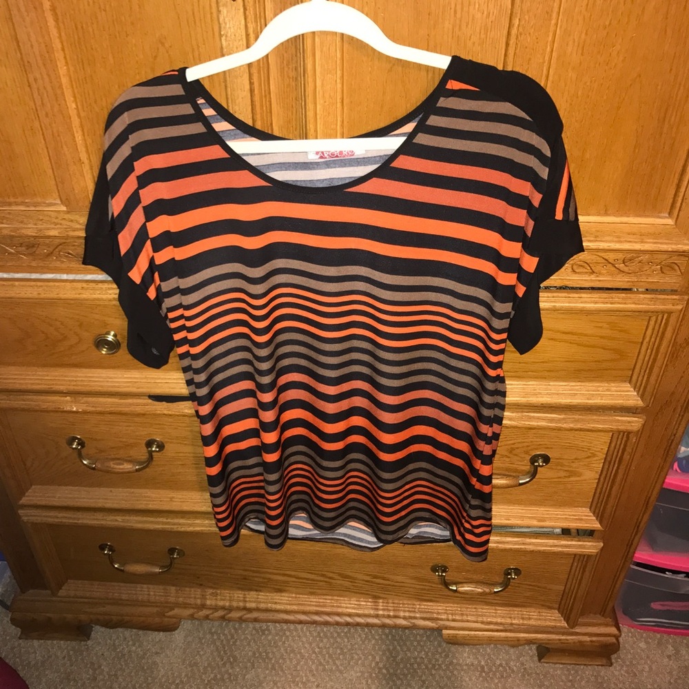 Orange and brown blouse size XL