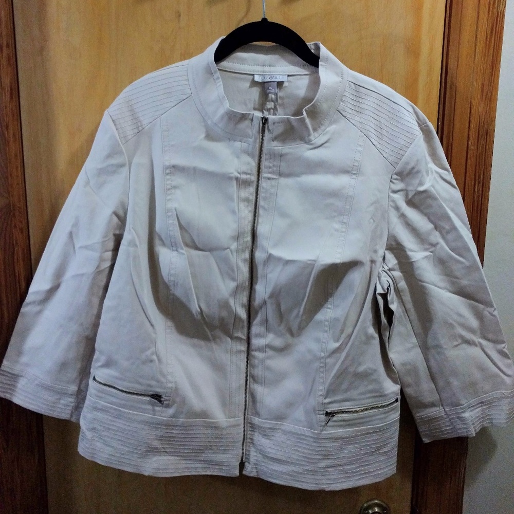 Tan Jacket with Zippers, Never Worn, XL