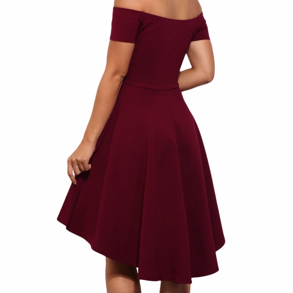 Burgundy Skater Dress - Picture 5 of 8