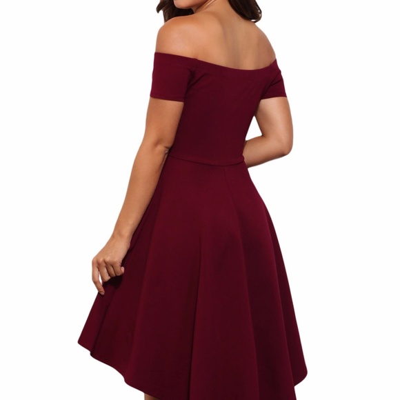 Burgundy Skater Dress - Picture 4 of 8