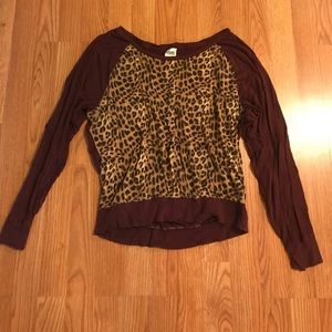 Maroon and leopard shirt