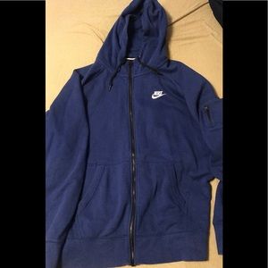Blue Nike zip up hoodie