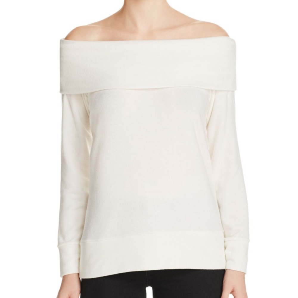 Cupcakes and cashmere off the shoulder top