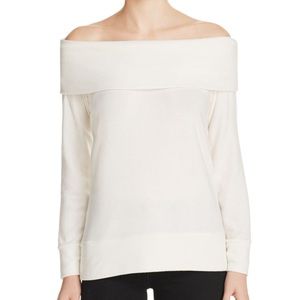 Cupcakes and cashmere off the shoulder top