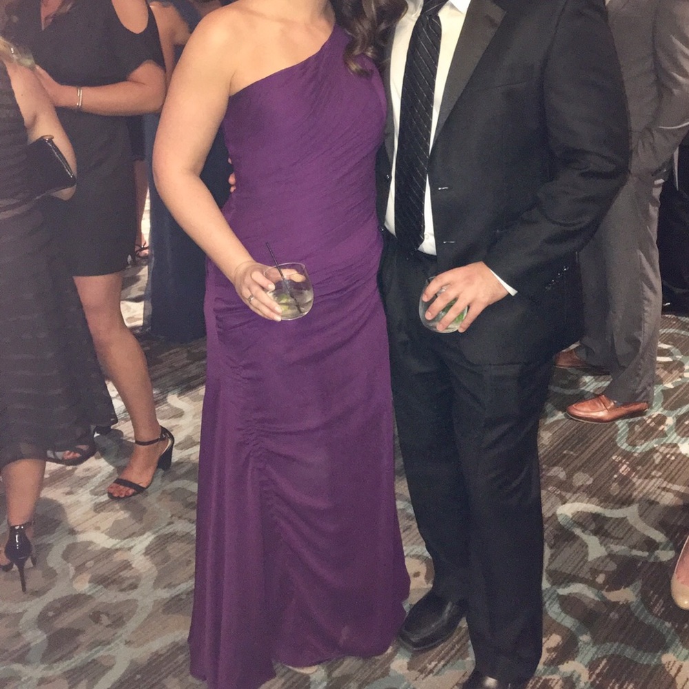 MORI LEE Bridesmaid Plum Gown