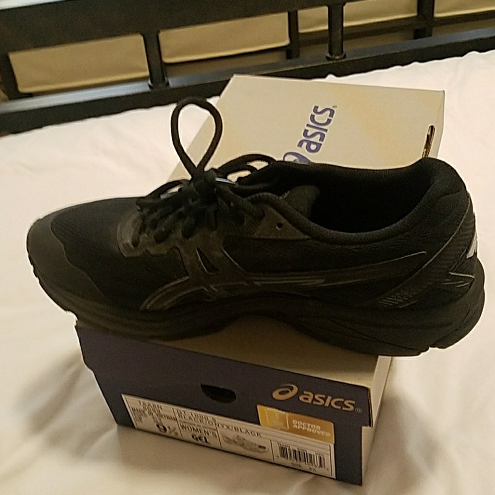 Women's Asics black shoes