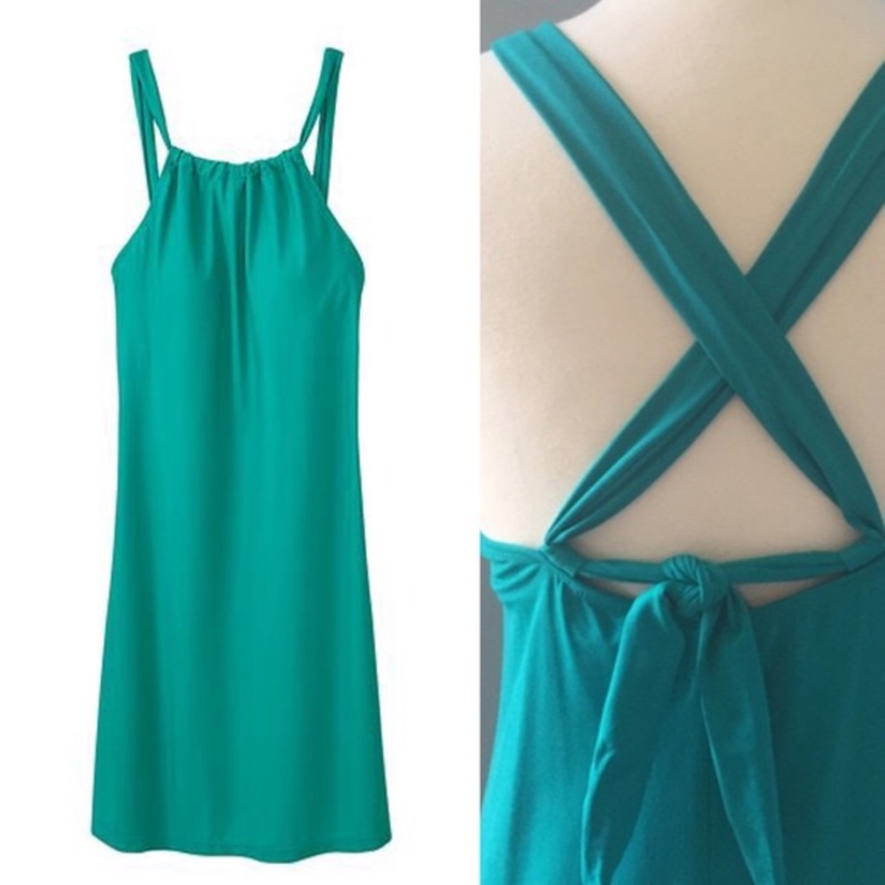 Teal Blue Athleta Kokomo Dress Built in Padded Bra