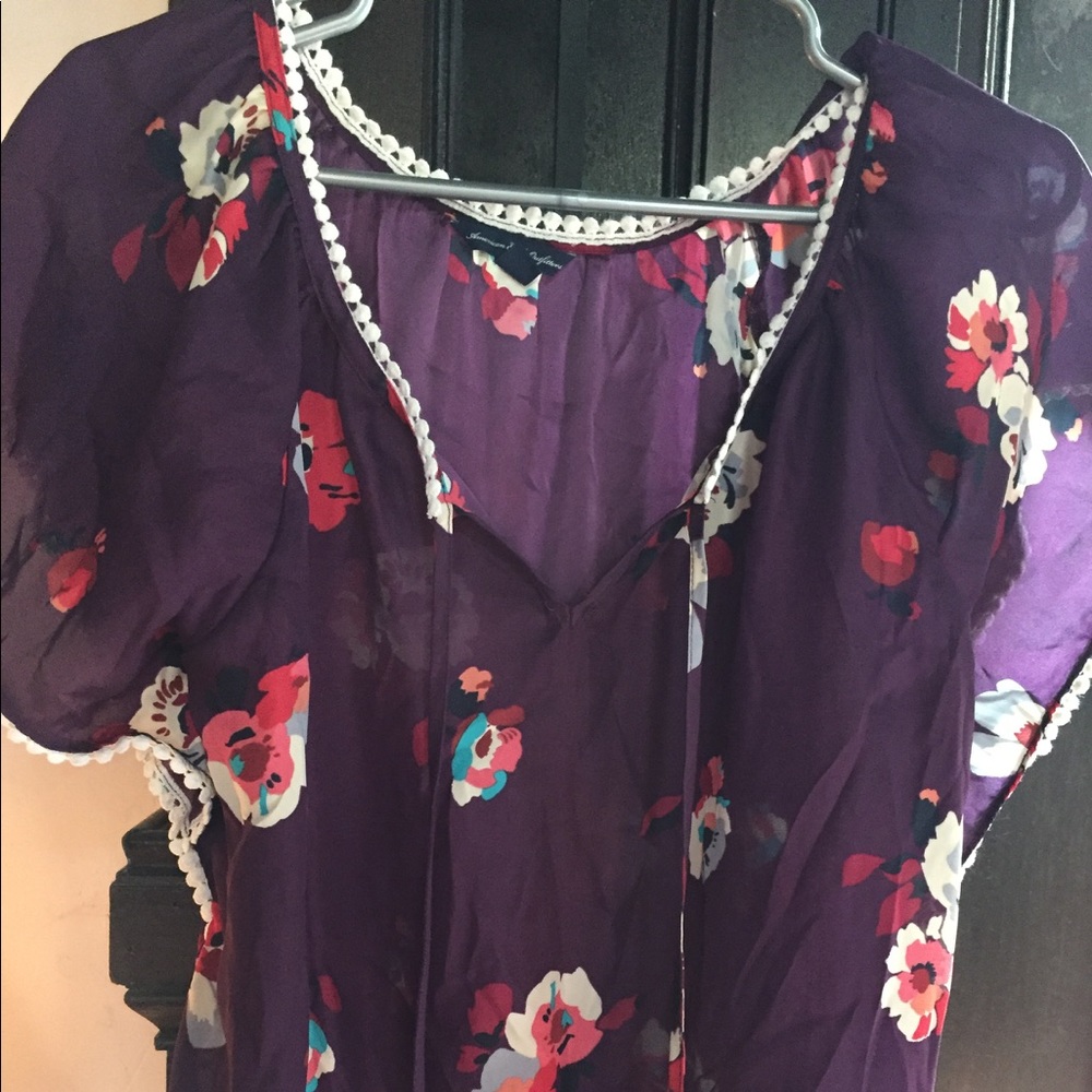 Floral American eagle blouse