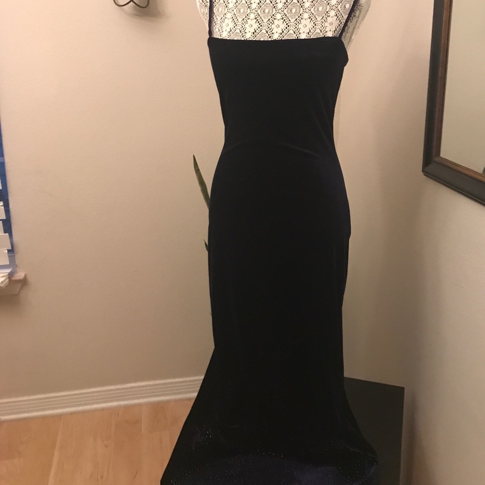 Blue velvet dress