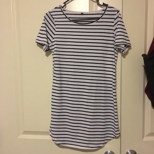 Black and white striped tshirt dress
