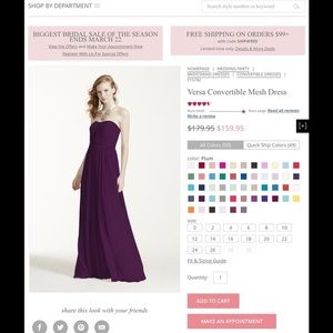 David's Bridal Versa Dress Plum Size 2