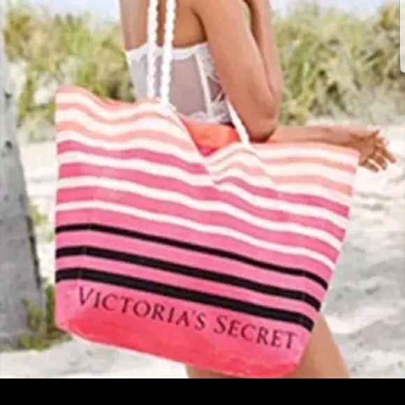 💖 VICTORIA'S Secret Beach pink tote bag💖XL - Picture 1 of 2