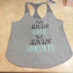 NWT! Gray black white stripe tank top