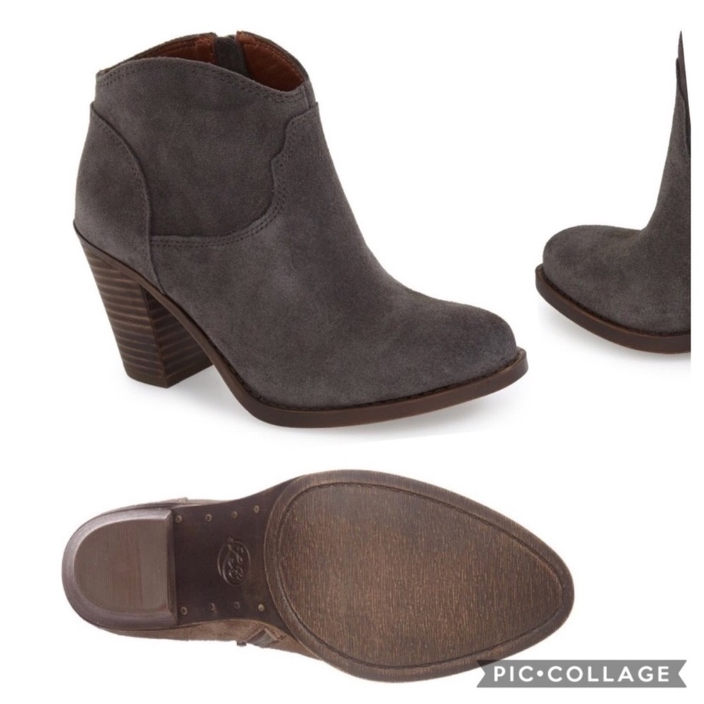 Lucky Eller Boho Slate Gray Ankle Suede Bootie