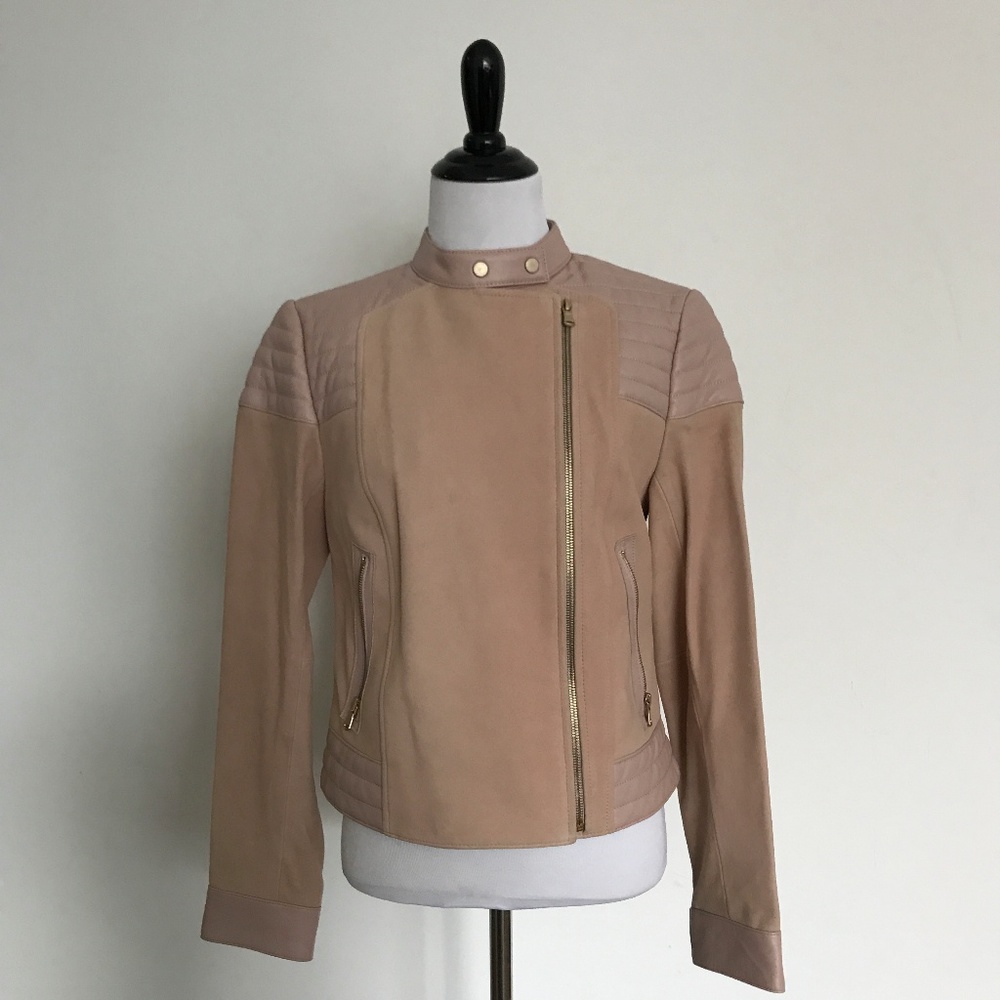 J Brand Cardiff Jacket in Rose Cloud Suede Size Sm