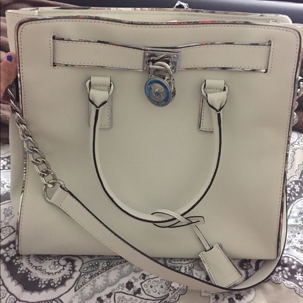 White Genuine Michael Kors Large Hamilton bag!!!
