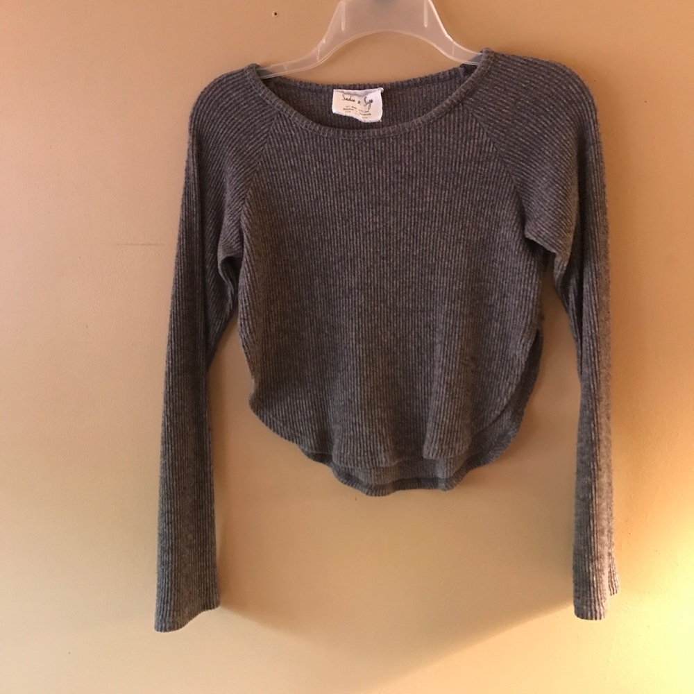 Sadie & sage long sleeve crop shirt