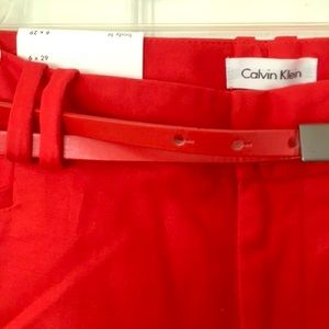 STUNNING, BRAND NEW! Red Hot Calvin Klein Capris